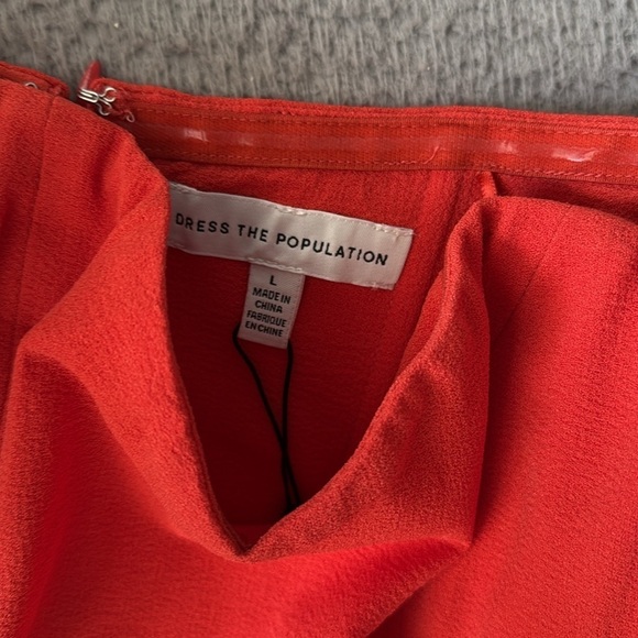 Dress the Population Red Sheath Dress with Flutter Sleeves for Cocktail Size L - Picture 5 of 8